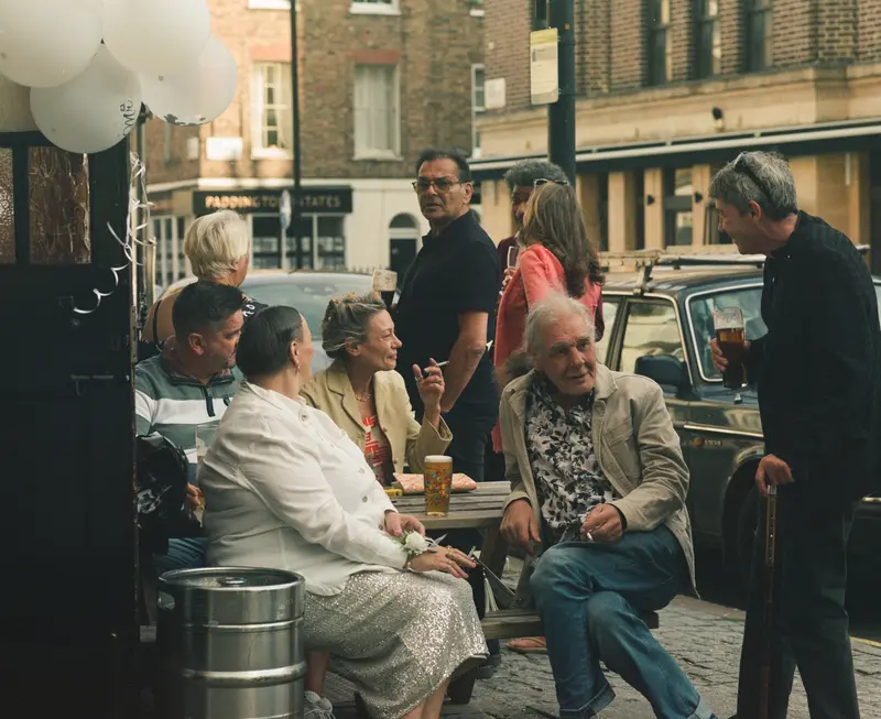 Outside the pub